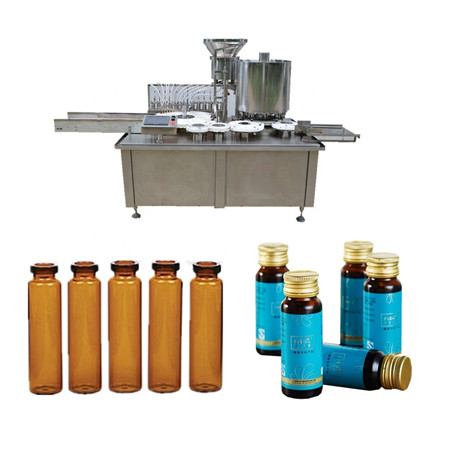 Stroj na plnění a utěsňování ampulí z farmaceutických skleněných lahví Stroj na plnění a utěsňování lahviček na plnění kapalin
