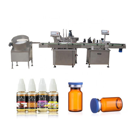 Automatický Vapor e-Liquid Olejová náplň Zátka Uzavírací etiketovací stroj pro 15ml 20ml 50ml jantarovou láhev