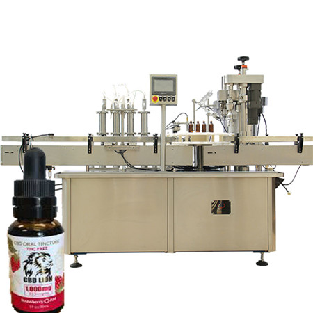 Uzavírací stroj na plnění lahví 30 ml konopného oleje e-liquid tinktura s plnící linkou na skleněnou kapku esenciálního oleje